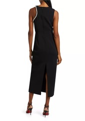 Milly Nadya Crêpe Embellished Cut-Out Midi-Dress