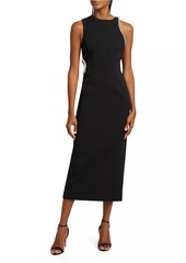 Milly Nadya Crêpe Embellished Cut-Out Midi-Dress