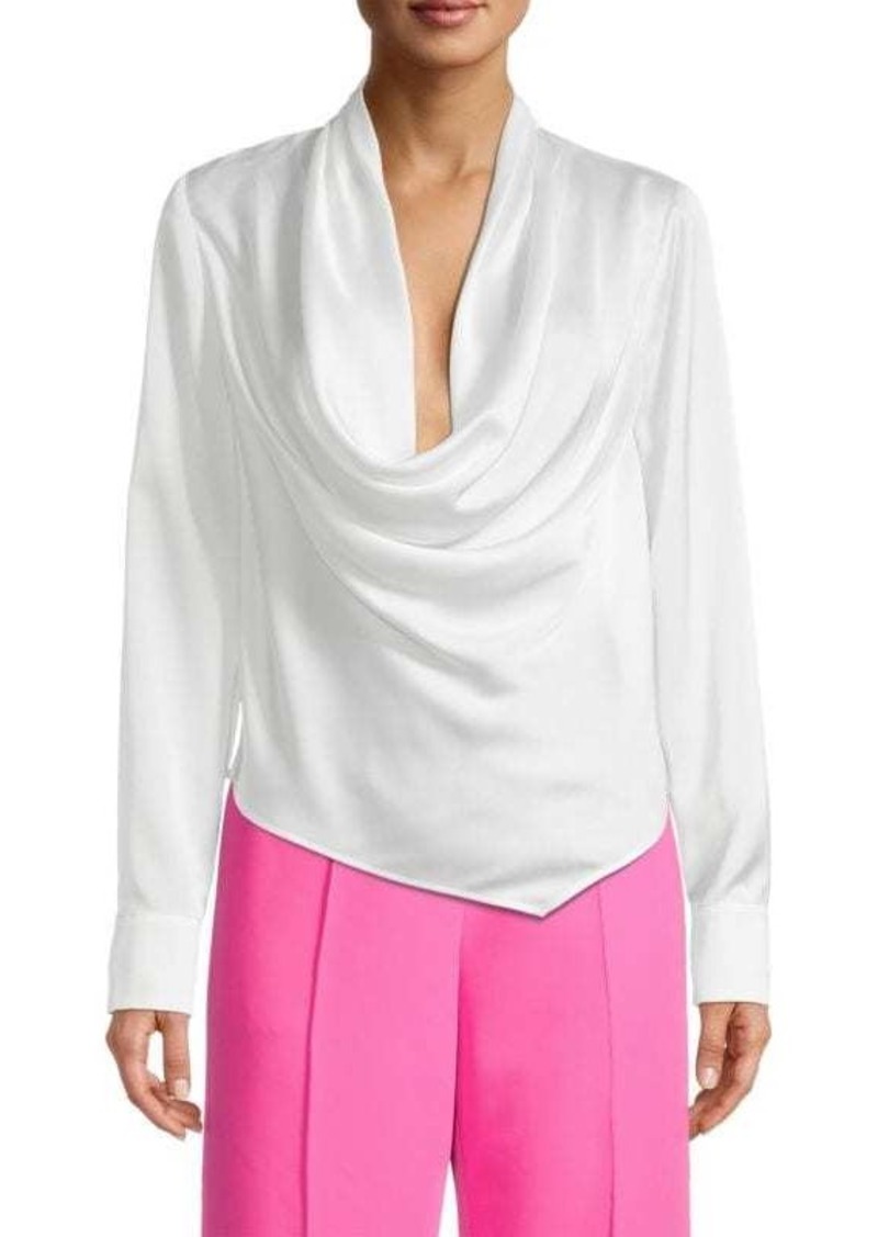 Milly Nancy Satin Cowlneck Top