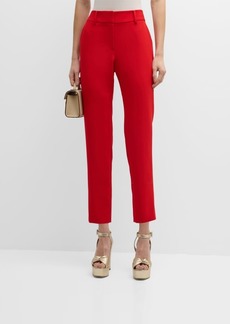 Milly Nicola Cropped Straight-Leg Cady Pants