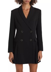 Milly Noora Pleated Double-Breasted Blazer Minidress