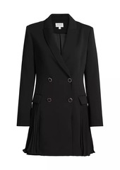 Milly Noora Pleated Double-Breasted Blazer Minidress