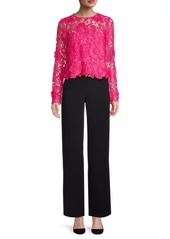 Milly Nori 3D Lace Long-Sleeve Top