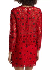 Milly Nori Embroidered Lace Long-Sleeve Top