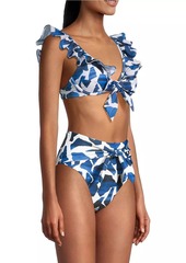 Milly Ocean Puzzle Flutter-Sleeve Bikini Top