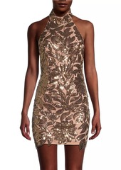 Milly Olivia Sequin Leaf Minidress