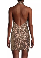 Milly Olivia Sequin Leaf Minidress