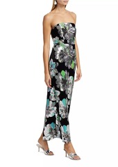 Milly Orion Sequin-Embellished Floral Velvet Strapless Maxi Dress