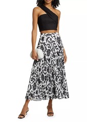 Milly Otha Flowers Of Spain Pleated Midi-Skirt