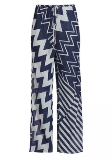 Milly Patchwork Chevron Cover-Up Pants