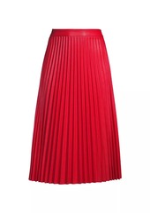 Milly Rayla Pleated Vegan Leather Midi-Skirt