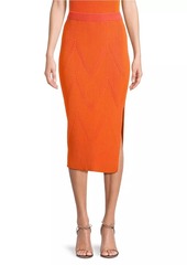 Milly Ribbed-Knit Midi-Skirt