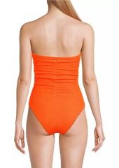 Milly Ruched Strapless One-Piece Swimsuit