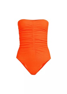 Milly Ruched Strapless One-Piece Swimsuit