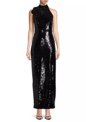 Milly Sabine Sequined Rosette Column Gown