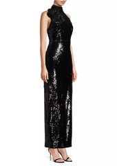Milly Sabine Sequined Rosette Column Gown