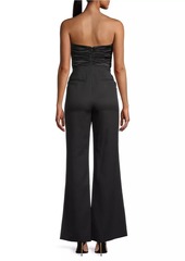 Milly Saoirse Ruched Cady Flared Jumpsuit