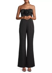 Milly Saoirse Ruched Cady Flared Jumpsuit