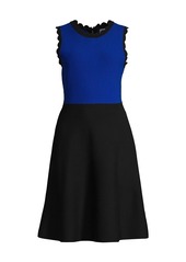 Milly Scalloped Colorblock Dress