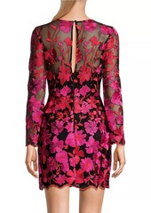 Milly Scottie Floral Mesh Mini Dress