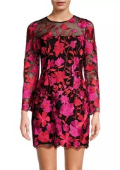 Milly Scottie Floral Mesh Mini Dress