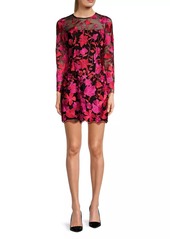 Milly Scottie Floral Mesh Mini Dress