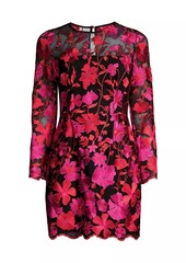 Milly Scottie Floral Mesh Mini Dress