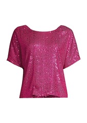 Milly Sequin Dolman-Sleeve Top