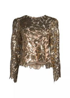 Milly Sequin Leaf Top