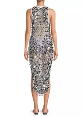 Milly Sequined Cotton-Blend Crocheted Midi-Dress