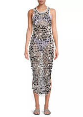 Milly Sequined Cotton-Blend Crocheted Midi-Dress