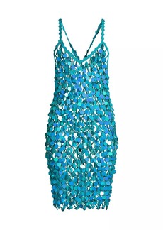 Milly Sequined Crocheted Cotton-Blend Dress