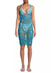 Milly Sequined Crocheted Cotton-Blend Dress