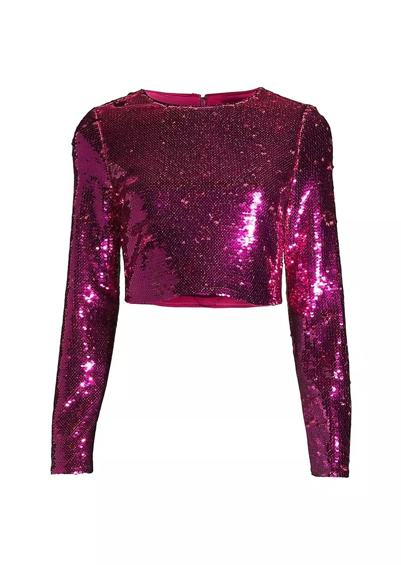 Milly Shailyn Sequined Crop Blouse