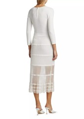 Milly Sheer Rib-Knit Midi-Dress