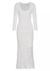 Milly Sheer Rib-Knit Midi-Dress