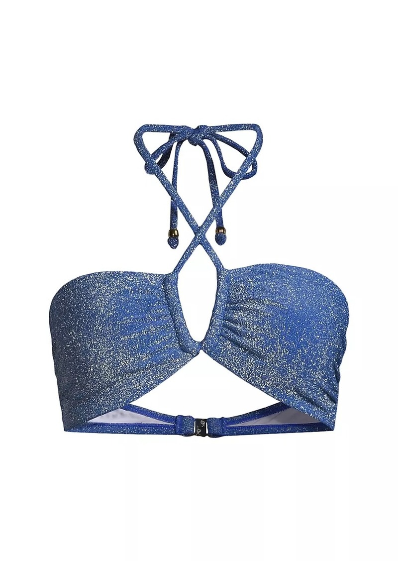 Milly Shimmer Halter Bikini Top