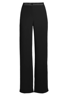 Milly Soren Low-Rise Hammered Satin Pants