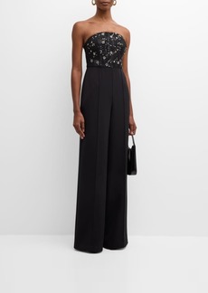 Milly Spencer Strapless Beaded Jumpsuit