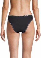 Milly Studded Mid-Rise Bikini Bottom