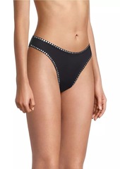 Milly Studded Mid-Rise Bikini Bottom