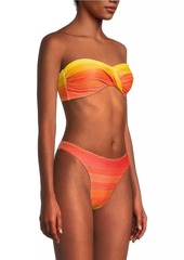 Milly Sunset Stripe Twist Bandeau Bikini Top