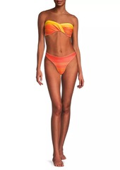 Milly Sunset Stripe Twist Bandeau Bikini Top