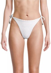 Milly Textured Waves String Bikini Bottoms