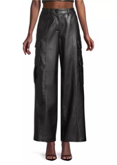 Milly Tobias Faux Leather Cargo Pants