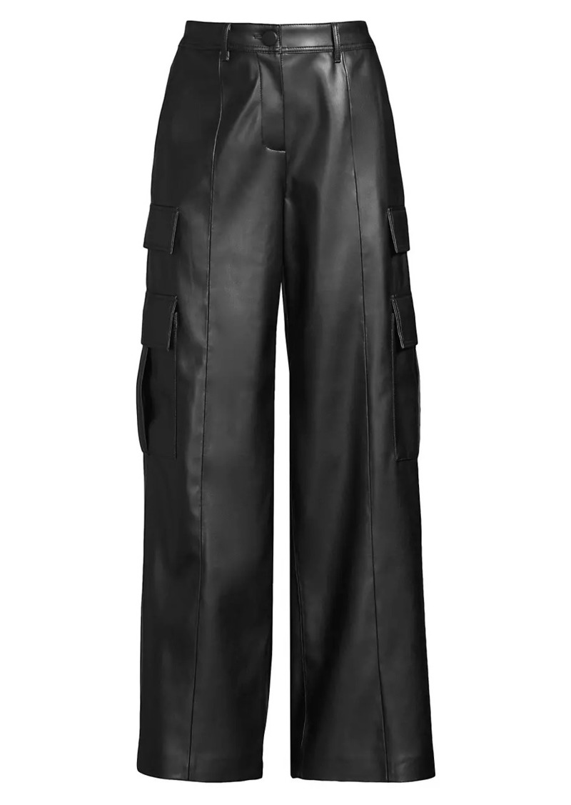 Milly Tobias Faux Leather Cargo Pants