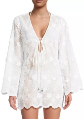 Milly Viara Floral-Appliqué Cover-Up