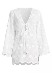 Milly Viara Floral-Appliqué Cover-Up