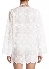 Milly Viara Floral-Appliqué Cover-Up