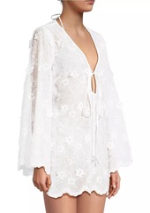 Milly Viara Floral-Appliqué Cover-Up